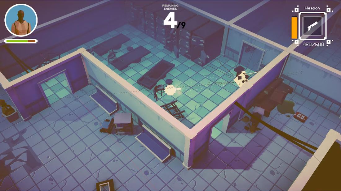 Code Blue: a top-down shooter set in a hospital