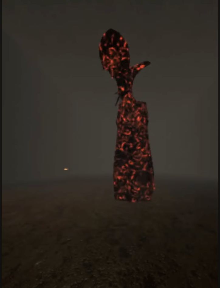 A lust demon attacking the player, glowing because it's in range of saying its name