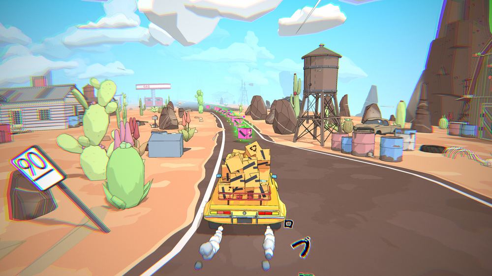 A desert highway environment in Super Box Delivery