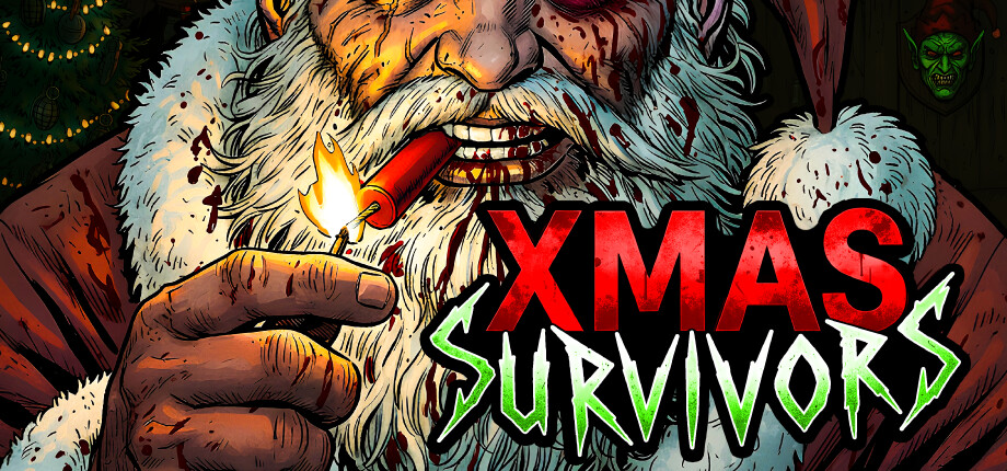 Xmas Survivors key art: Santa lighting a stick of dynamite