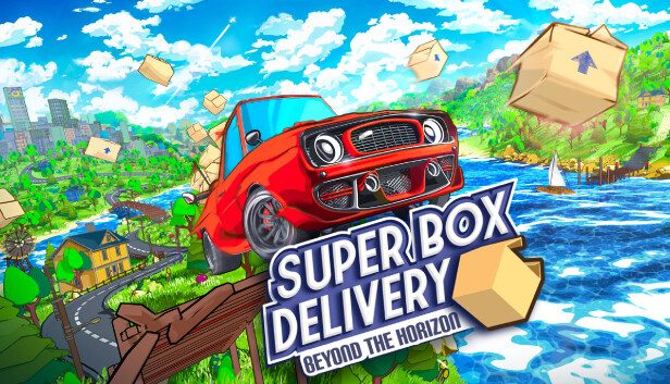 Super Box Delivery: Beyond the Horizon key art with a red delivery truck