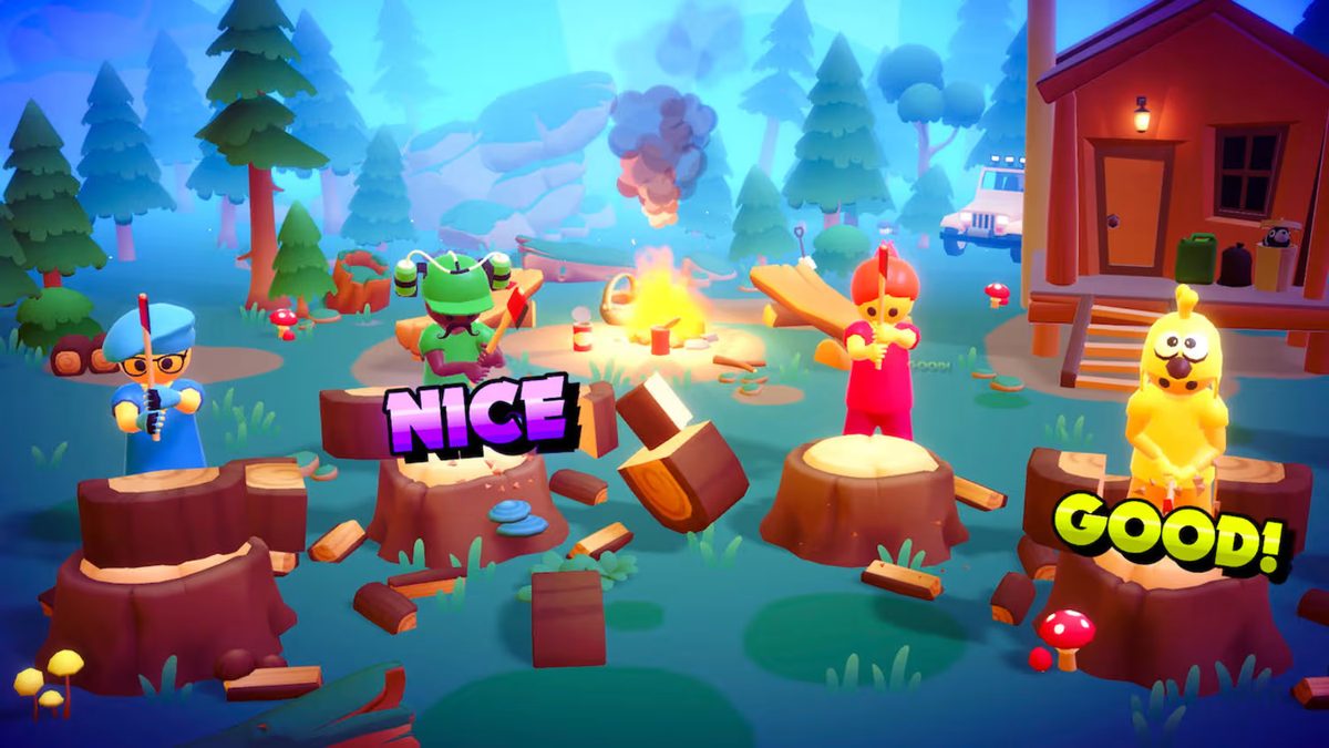 Final polished wood-chopping minigame scene
